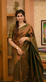 Elegant Brown Jacquard Saree
