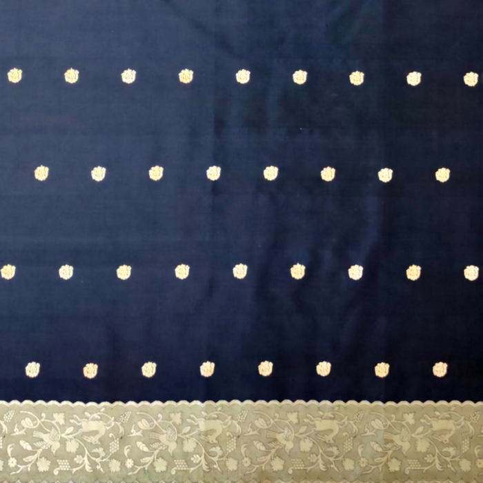 Navy Blue Jacquard Saree for Women – Premium Festive & Elegant Party Wear