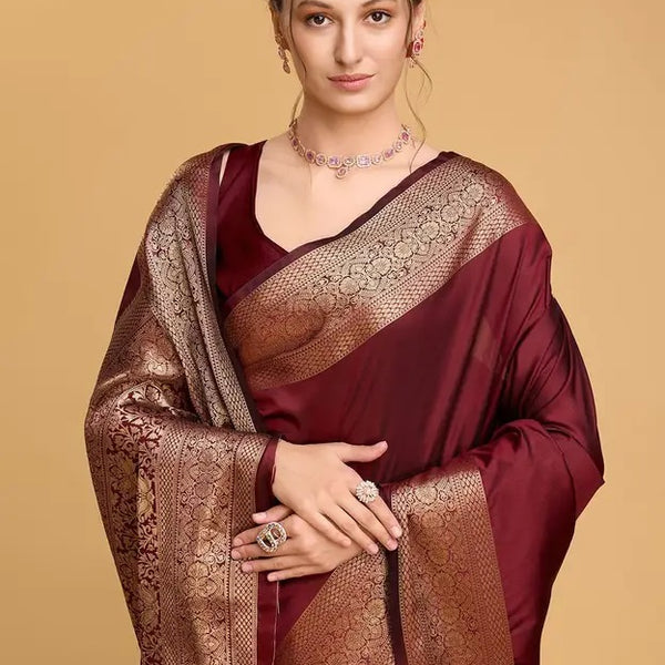 Maroon Jacquard Saree