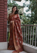 Beautiful khadi Silk Brown Color Saree