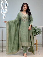 Banarasi Silk Suit Set with Handwork Dupatta for Women