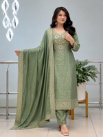 Banarasi Silk Suit Set with Handwork Dupatta for Women