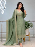 Banarasi Silk Suit Set with Handwork Dupatta for Women