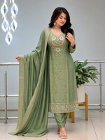 Banarasi Silk Suit Set with Handwork Dupatta for Women