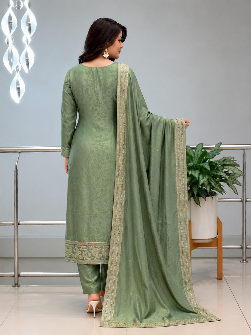 Banarasi Silk Suit Set with Handwork Dupatta for Women