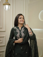 Festive Rayon Slub Embroidered Suit Set