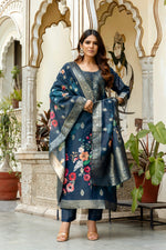 Traditional Hand-Inspired Chanderi Cotton Suit Set
