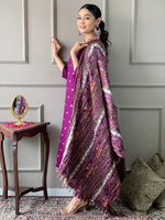 Elegant Purple Embroidered Kurta Pant Set