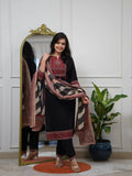 Elegant Black Printed Kurta Pant Set with Designer Dupatta