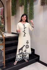 Zadu Premium Mulberry Silk Bagru Print Kurti Plazo Set
