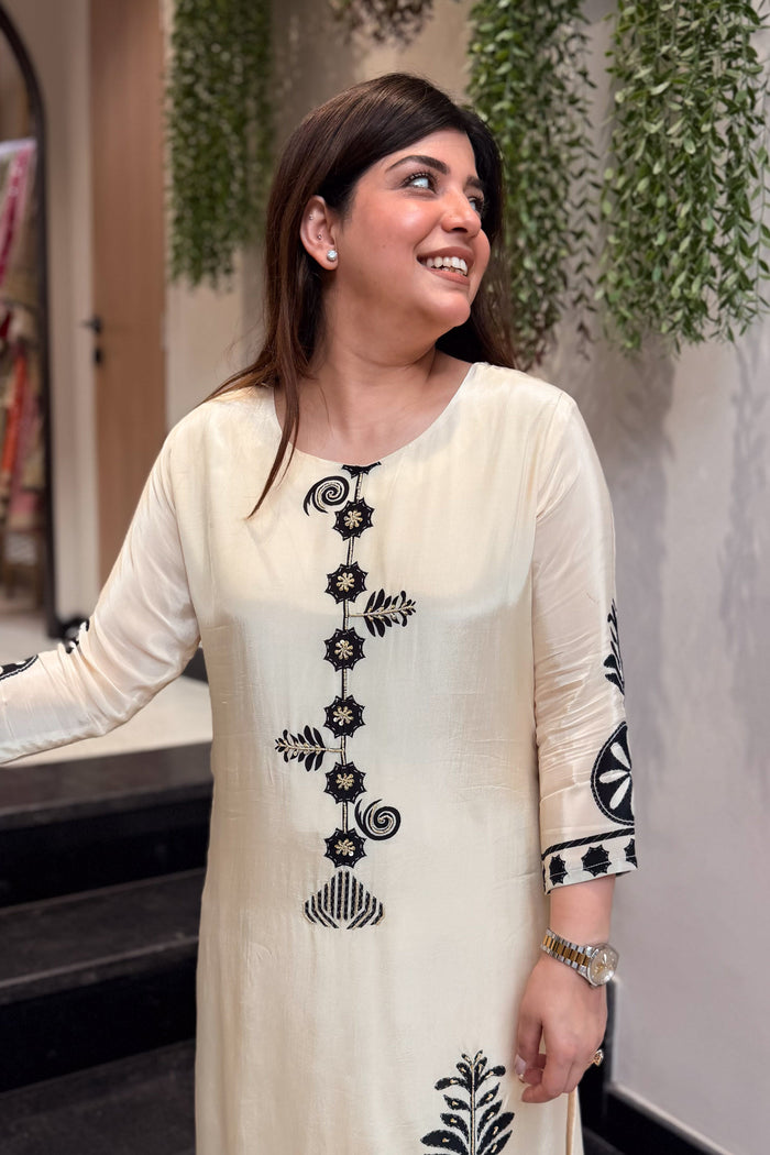 Zadu Premium Mulberry Silk Bagru Print Kurti Plazo Set