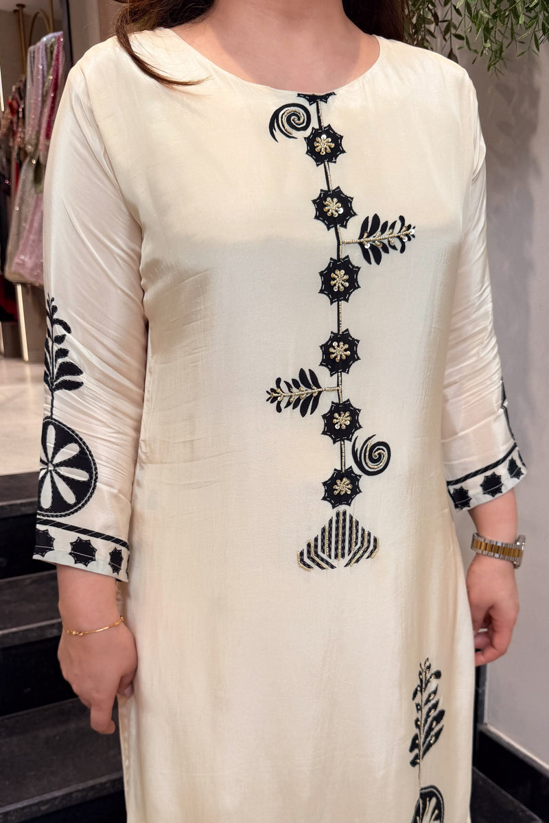 Zadu Premium Mulberry Silk Bagru Print Kurti Plazo Set