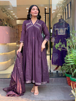 Mul Cotton Festive Suit Set with Mirror Detailing