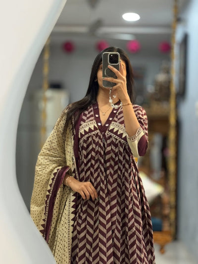 Premium Mul Cotton Ethnic Wear with Delicate Threadwork