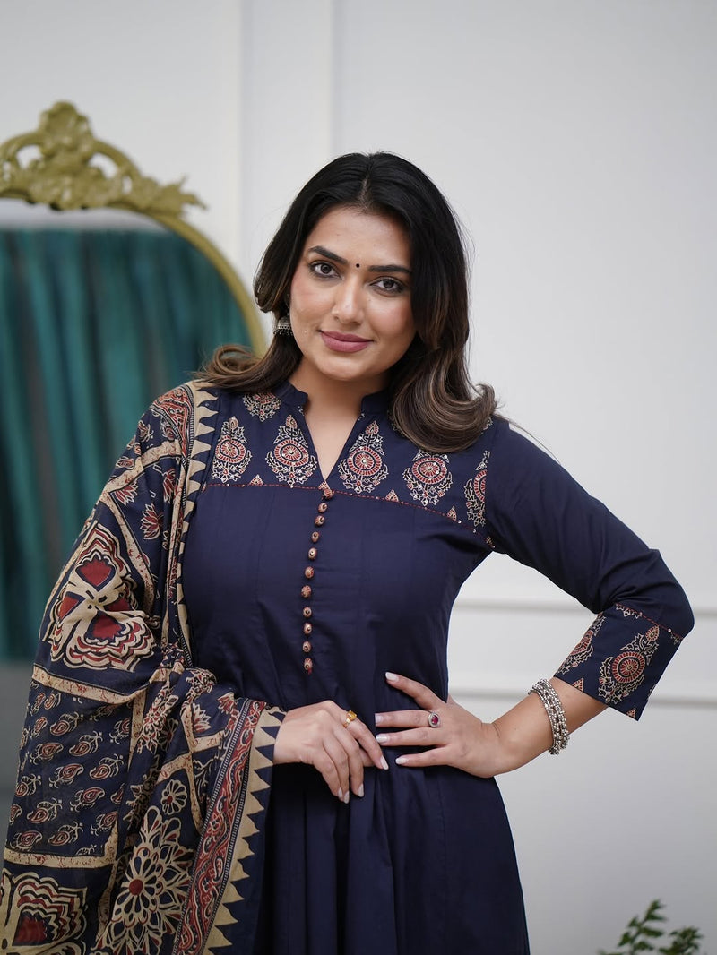 Jaipuri Print Mul Cotton Suit Set for Everyday Elegance