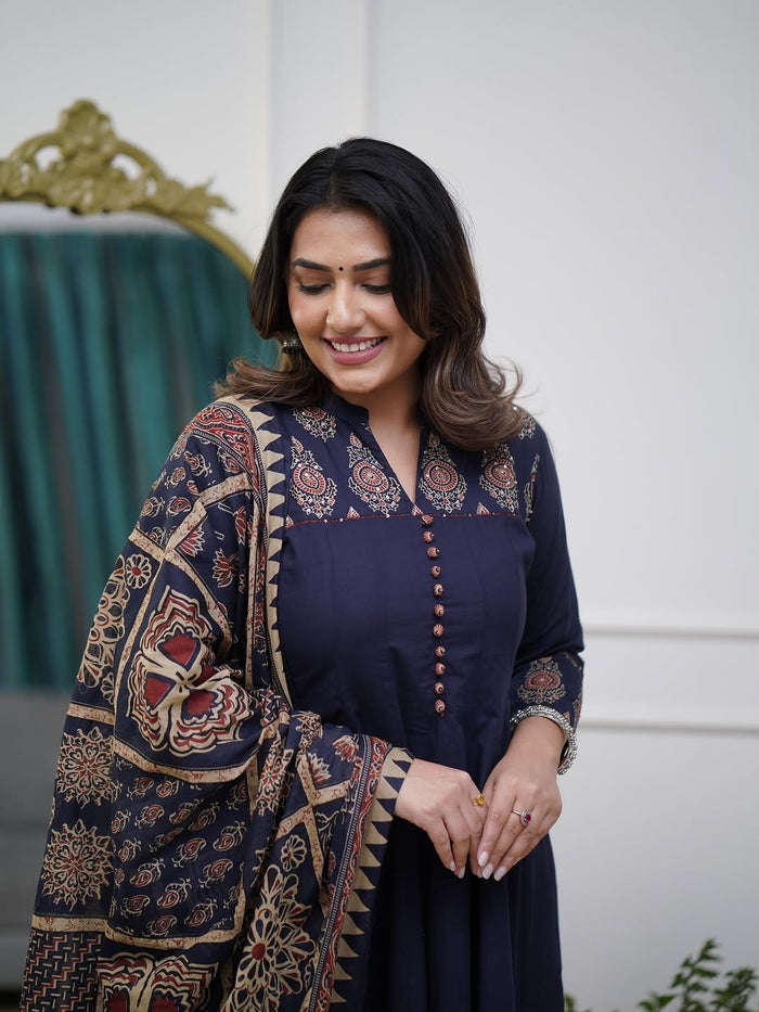 Jaipuri Print Mul Cotton Suit Set for Everyday Elegance