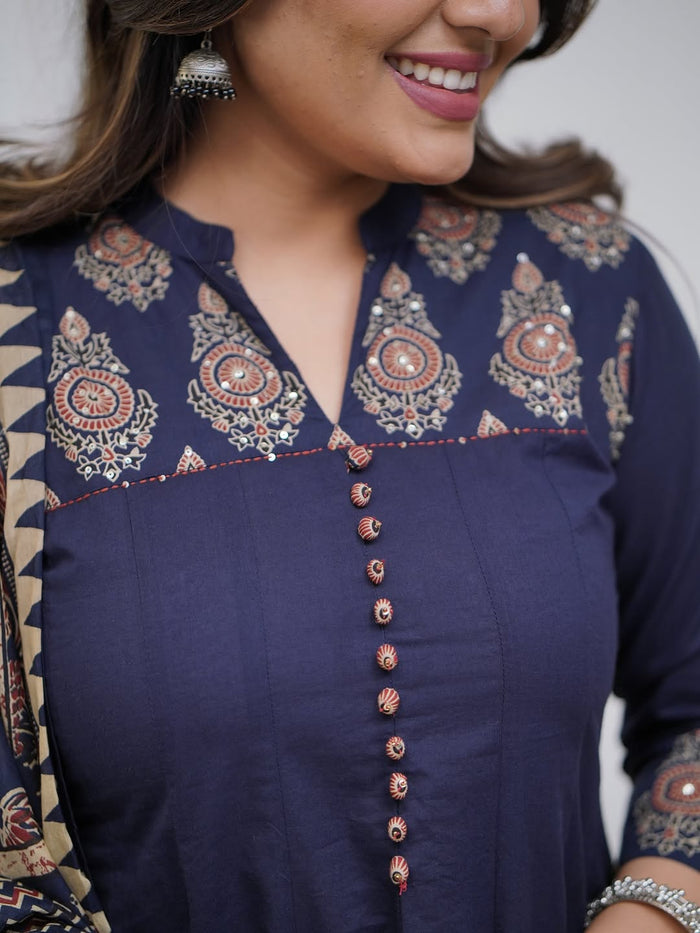 Jaipuri Print Mul Cotton Suit Set for Everyday Elegance