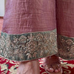 Elegant Dusty Rose Embroidered Kurta Palazzo Set