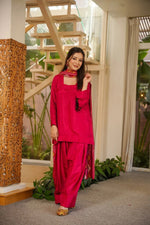 Rani Pink Silk Crepe Gharara Set
