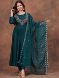 Green Petaline Bloom Rayon Suit Set