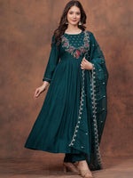 Green Petaline Bloom Rayon Suit Set