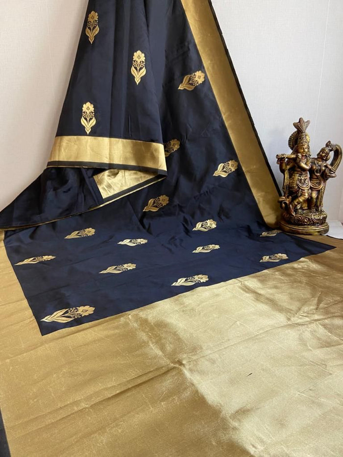 Luxury Black Jacquard Saree – Premium Woven Party & Festive Wear Saree