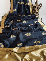 Luxury Black Jacquard Saree 