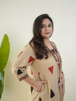 Pure Cotton Kalamkari A-Line Suit with Palazzo & Dupatta