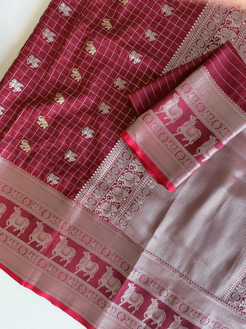 Elegant Maroon Jacquard Saree