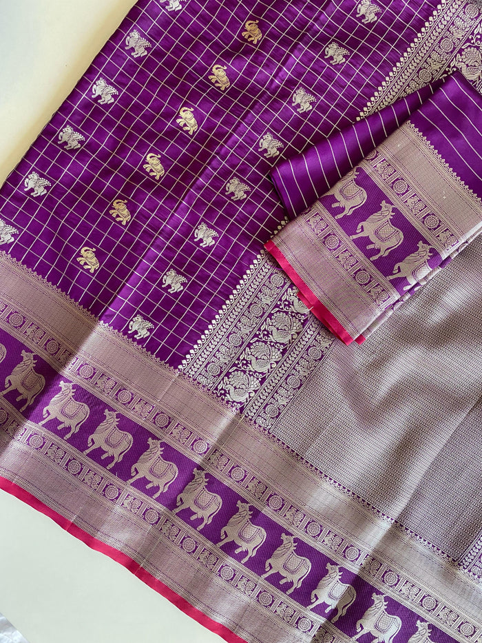 Premium Purple Jacquard Saree – Rich Weave for Festive & Traditional Elegance
