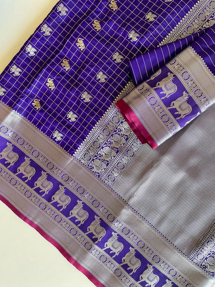 Royal Blue Jacquard Saree – Elegant Festive Wear With Premium Woven Detailing