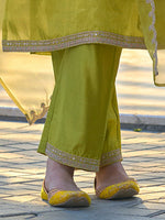 Lemon Luxe Embroidered Georgette Suit Set