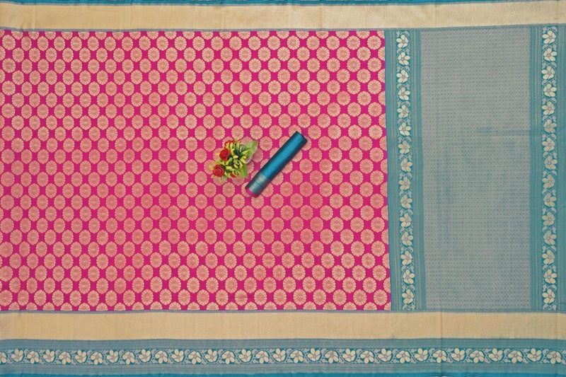 Kanjeevaram Saree with Contrast Border - Ibis Fab