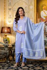 Elegant Lavender Printed Kurta Pant Set