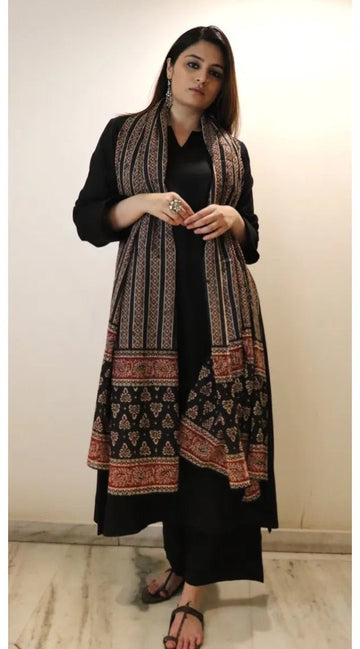 Elegant Black Kurta Palazzo Set
