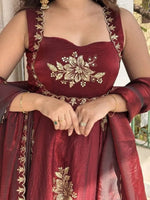 Maroon Embroidered Anarkali Suit Set