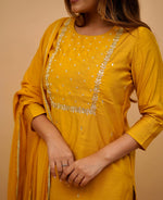 Yellow Mehira Embroidered Rayon Suit Set