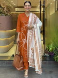 Floral Printed Rayon Silk Ethnic Suit Set