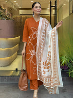 Floral Printed Rayon Silk Ethnic Suit Set