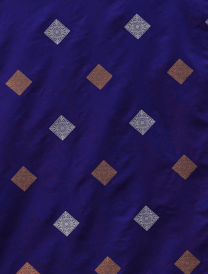 Royal Blue Jacquard Saree – Luxurious Woven Saree for Festive & Wedding Wear