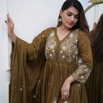 Classic Cotton Silk Ethnic Suit Set with Embroidery