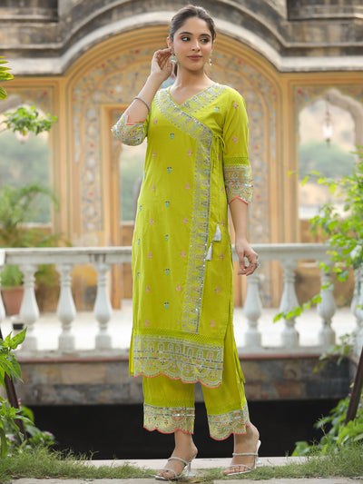 Lemon Yellow Glow Chanderi Co-Ord Set