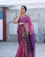 Soft Silk Classy Purple Colour Saree, Shining Party Wear