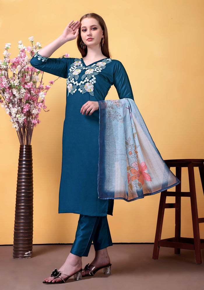 Rama Embroidered Rayon Suit Set
