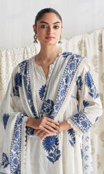 Kalamkari Print Pure Jaipuri Cotton Kurta Pant Dupatta Set