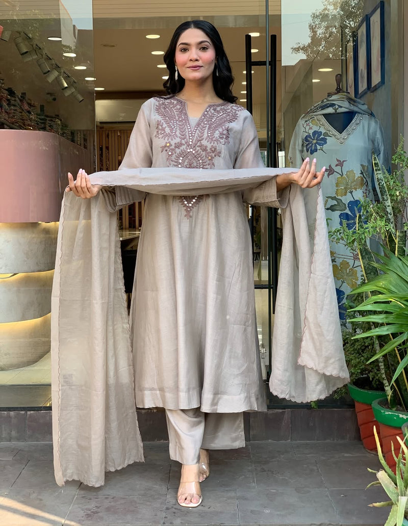 Premium Soft Muslin Cotton Suit Set with Fine Embroidery