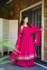 Pink Gota Patti Georgette Anarkali Set