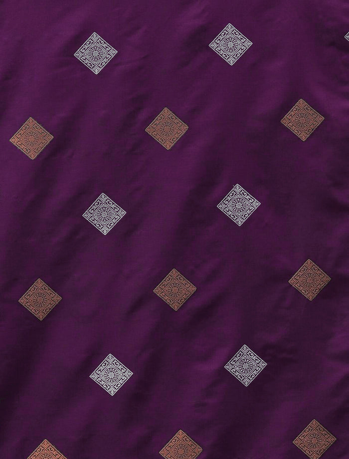 Wine Jacquard Saree – Elegant Woven Saree for Festive & Wedding Occasions