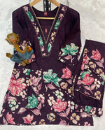 Stylish Brown Pure Cotton Floral Co-ords Set