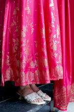 Pink Banarasi Anarkali Suit Set with Dupatta